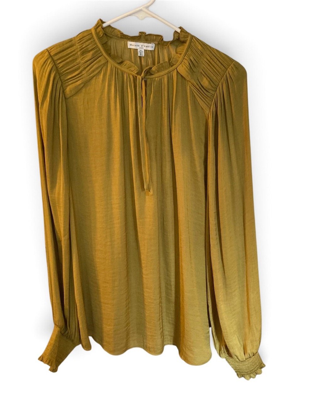 Maison d’ Amélie Paris Gold Dijon Peasant Blouse Silky Sz Large Fall
Festival